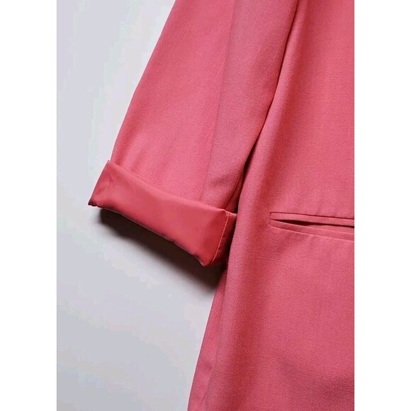 Vtg Sag Harbor Women's 14 Blazer Salmon Square Pockets Collar 1 Button Closure - Picture 11 of 16